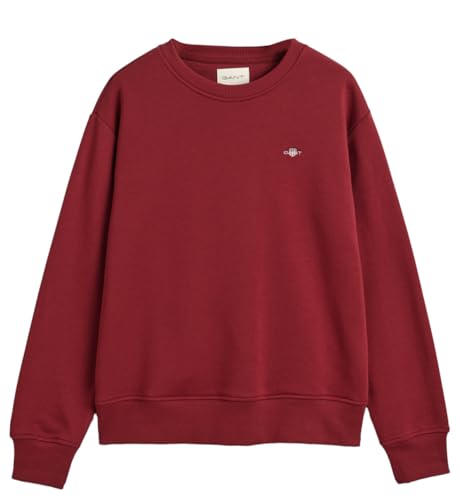 GANT Damen Shield C-Neck Sweat Sweatshirt, PLUMPED RED, 42 von GANT