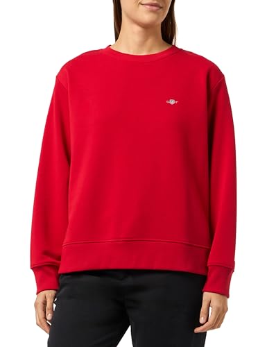 GANT Damen Shield C-Neck Sweat Sweatshirt, Ruby RED, 48 von GANT
