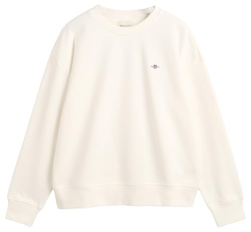 GANT Damen Shield C-Neck Sweatshirt, Eggshell, XL EU von GANT