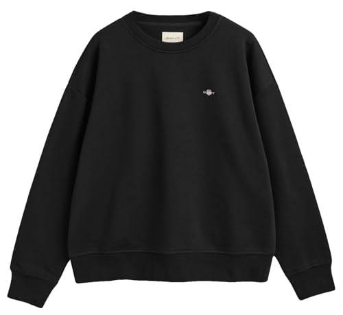 GANT Damen Shield C-Neck Sweatshirt, Schwarz, XL EU von GANT
