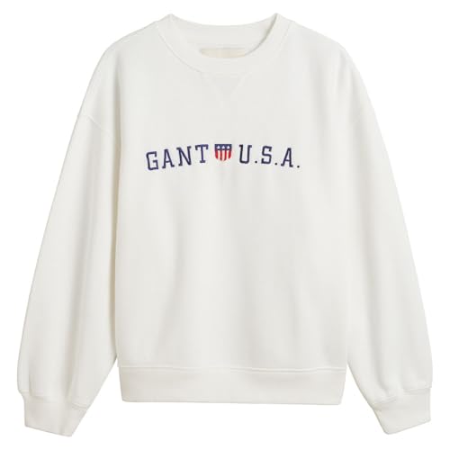 GANT Damen Shield USA C-Neck Sweat Sweatshirt, Eggshell, 36 von GANT