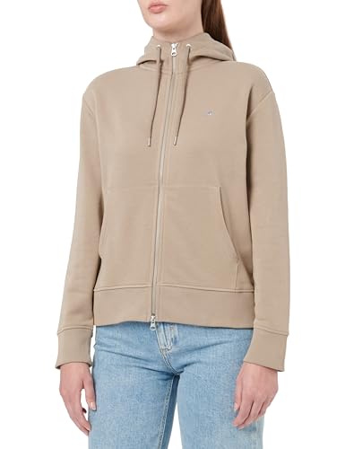 GANT Damen Shield Zip Hoodie Kapuzenpullover, Taupe BEIGE, M von GANT