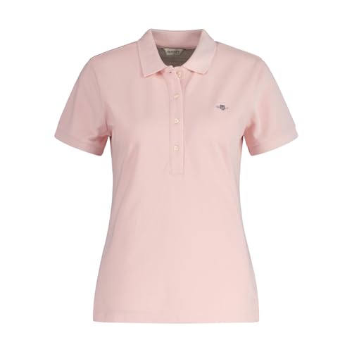 GANT Damen Slim Sheild Cap Sleeve Pique Polo, Faded PINK, Large von GANT