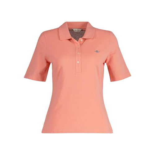 GANT Damen Slim Sheild Cap Sleeve Pique Polo, Peachy PINK, X-Large von GANT