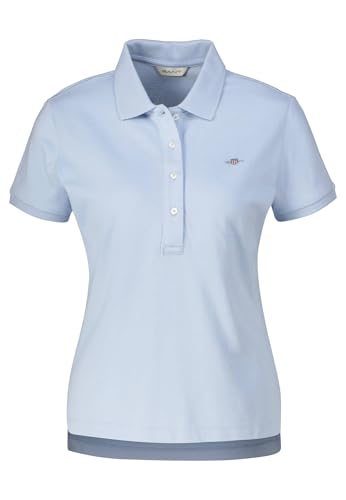GANT Damen Slim Sheild Cap Sleeve Pique Polo Polohemd, Fresh Blue, Large von GANT