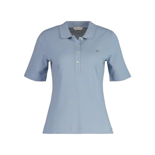 GANT Damen Slim Shield SS Pique Polo, Dove Blue, Large von GANT