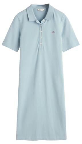 GANT Damen Slim Shield SS Pique Polo Dress Kleid, Dove Blue, Small GANT Damen Slim Shield SS Pique Polo Dress Kleid, Dove Blue, Small von GANT