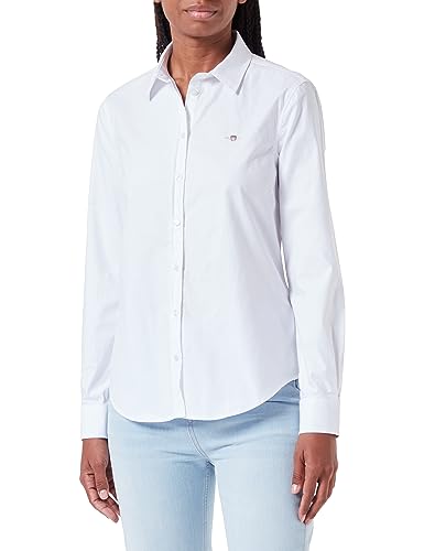 GANT Damen Slim Stretch Oxford Shirt Klassisches Hemd, Weiß, 42 EU von GANT