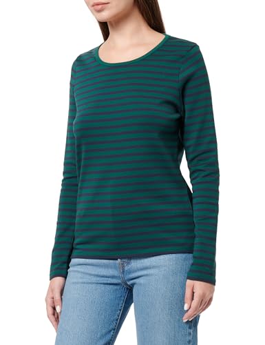 GANT Damen Slim Striped 1X1 Ribbed LS T-Shirt, DEEP Forest, Small von GANT