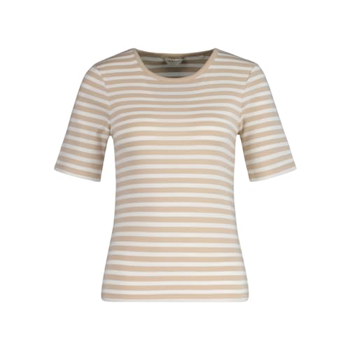 GANT Damen Slim Striped 1X1 Ribbed SS T-Shirt, Dry Sand, XX-Large von GANT