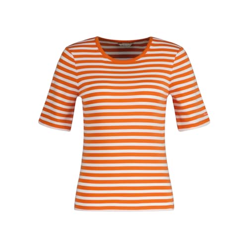 GANT Damen Slim Striped 1X1 Ribbed SS T-Shirt, Pumpkin ORANGE, X-Large von GANT