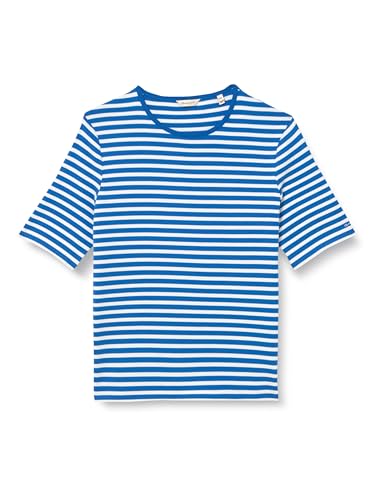 GANT Damen Slim Striped 1X1 Ribbed SS T-Shirt, SEA Blue, X-Large von GANT