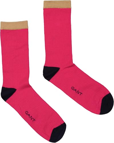 GANT Damen Socken, D1. 1-PACK COLOR BLOCK RIB SOCKS, pink-mix (634), One Size von GANT