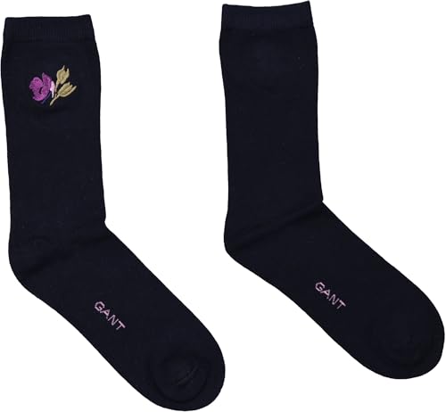 GANT Damen Socken D1. 1-PACK ANKLE EMBROIDERY SOCK, dunkelblau, One Size von GANT