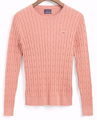 GANT Damen Stretch Cotton Cable C-Neck Pullover, Terracotta PINK, M von GANT