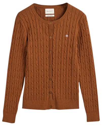 GANT Damen Stretch Cotton Cable Cardigan Strickjacke, Cacao, M GANT Damen Stretch Cotton Cable Cardigan Strickjacke, Cacao, M von GANT