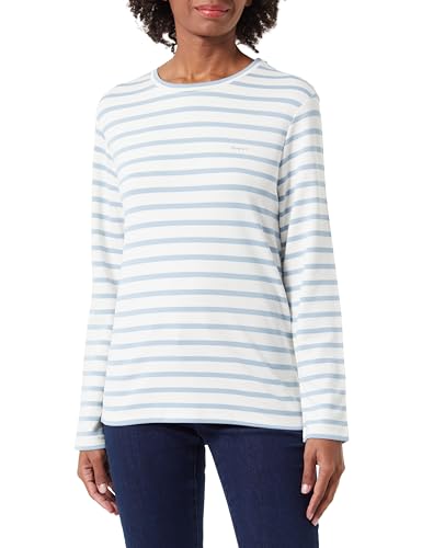 GANT Damen Striped LS T-Shirt, Dove Blue, Large von GANT