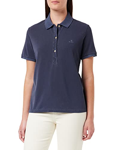 GANT Damen Sunfaded SS Polo Pique Polohemd, Evening Blue, XXL von GANT