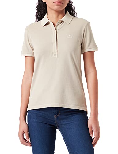 GANT Damen Sunfaded SS Polo Pique Poloshirt, Gentle Blue, L von GANT