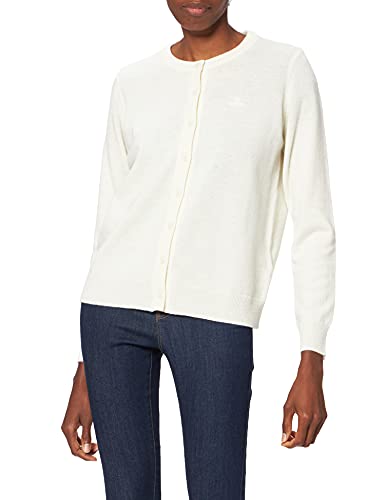 GANT Damen Superfine Lambswool CNECK Cardigan Strickjacke, Cream, L von GANT