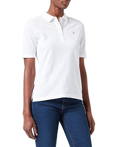 GANT Damen LSS Pique ORIGINAL Poloshirt, White, M von GANT