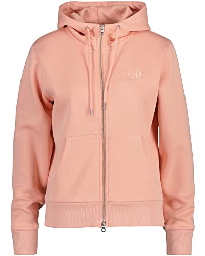 GANT Damen REG Shield Zip Hoodie Tonal Logo KAPUZENPULLOVERJACKE, Guava ORANGE, XXL von GANT