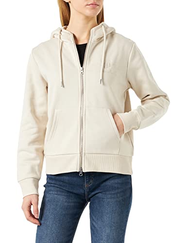 GANT Damen REG Shield Zip Hoodie Tonal Logo KAPUZENPULLOVERJACKE, Putty, M von GANT