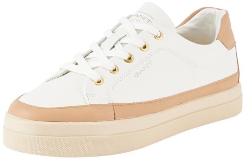 GANT FOOTWEAR Damen AVONA Sneaker, White/Natural, 39 EU von GANT