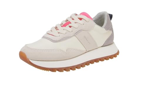 GANT FOOTWEAR Damen CAFFAY Sneaker, White/Gray/Fuchsia, 37 EU von GANT