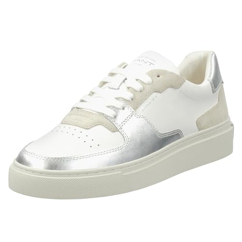 GANT FOOTWEAR Damen JULICE Sneaker, White/Silver/beige, 41 EU von GANT