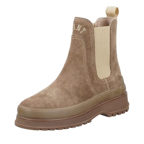 GANT FOOTWEAR Damen WINTLY Chelsea-Stiefel, Cold beige, 39 EU von GANT