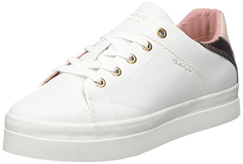 GANT FOOTWEAR Damen AVONA Sneaker, White/pink, 41 EU von GANT