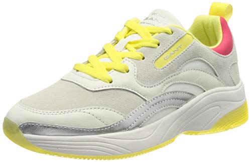 GANT Footwear Damen Calinne Sneaker, White/Yellow,41 EU von GANT