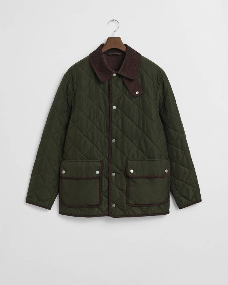 GANT - Gesteppte Fleecejacke dark moss green - Gr. - XXXL von GANT