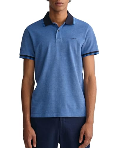 GANT Herren 4-COL Oxford SS Pique MEHRFARBIGES Kurzarm Poloshirt, Day Blue, L von GANT