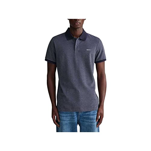 GANT Herren 4-COL Oxford SS Pique MEHRFARBIGES Kurzarm Poloshirt, Persian Blue, L von GANT