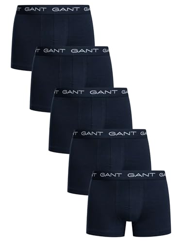 GANT Herren Trunk 5-Pack Unterwäsche, Marine, Standard (5er Pack) von GANT