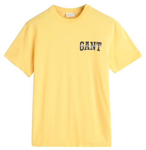 GANT Herren Arch Script SS T-Shirt, Smooth Yellow, XL von GANT