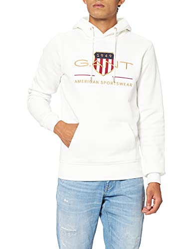 GANT Herren Archive Shield Hoodie Kapuzenpullover, Eggshell, L von GANT