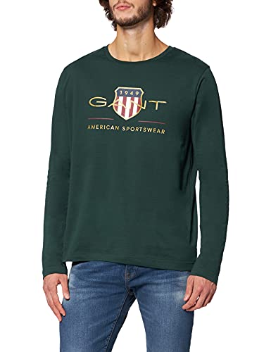 GANT Herren Archive Shield LS T-Shirt, Tartan Green, L von GANT