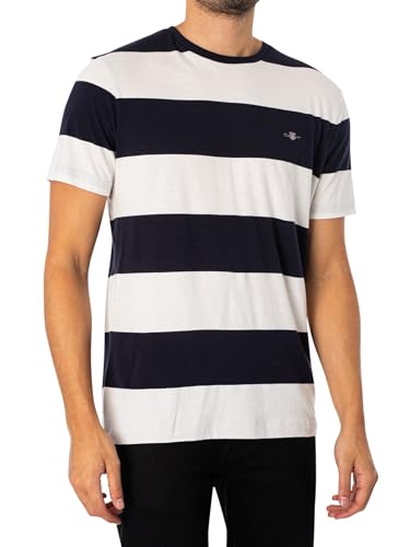 Gant Herren BAR Stripe SS T-Shirt, Eggshell, 56 von GANT