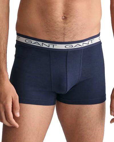 GANT Herren Basic Trunk 3-Pack Boxershorts 3ER Pack, Marine, M von GANT