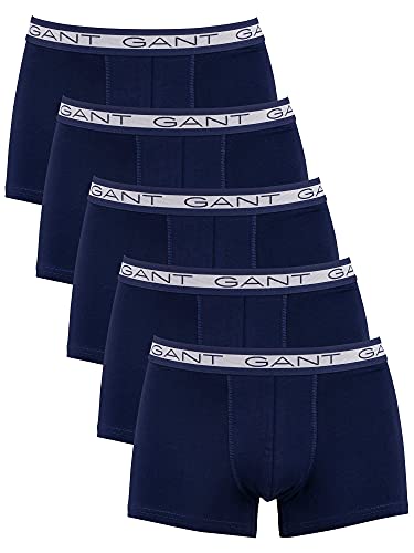 GANT Herren Basic Trunk 5-Pack Unterwäsche, Navy, M von GANT