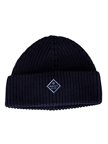 GANT Herren Baumwoll-Rippenstrickmütze Marine EIN Größe GANT Herren Baumwoll-Rippenstrickmütze Marine EIN Größe von GANT