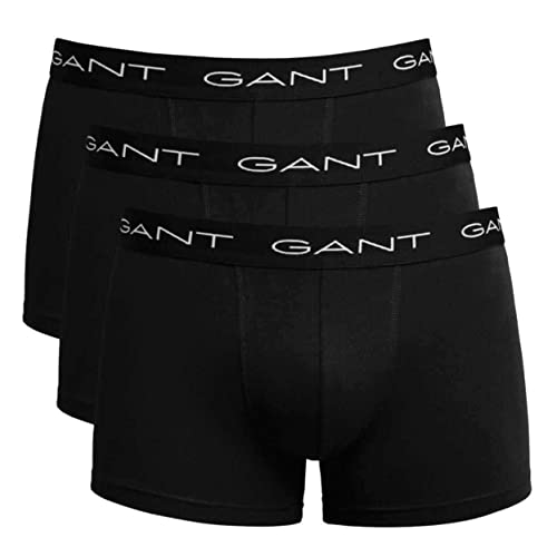 GANT Herren Boxer Brief 3-Pack Boxershorts, Black, XL von GANT