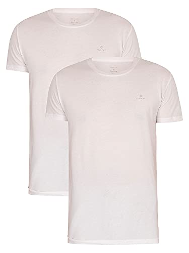 GANT Herren C-Neck 2-Pack T-Shirt, Weiß, Einheitsgröße von GANT