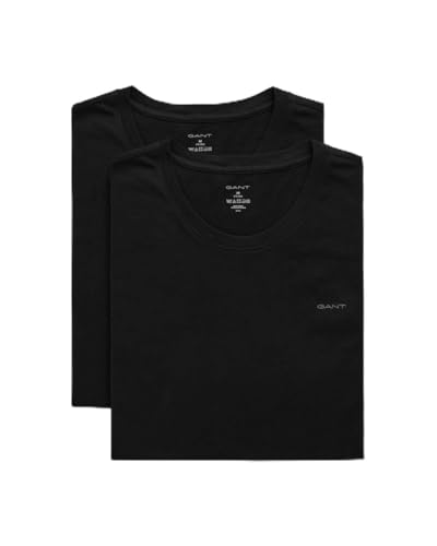 GANT Herren C-Neck T-Shirt 2-Pack Unterwäsche, Schwarz, Einheitsgröße von GANT