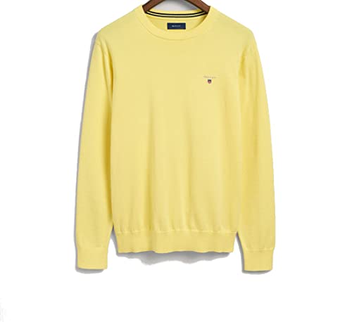 GANT Herren Classic Cotton C-Neck KLASSISCHER Baumwollpullover, Clear Yellow, M von GANT