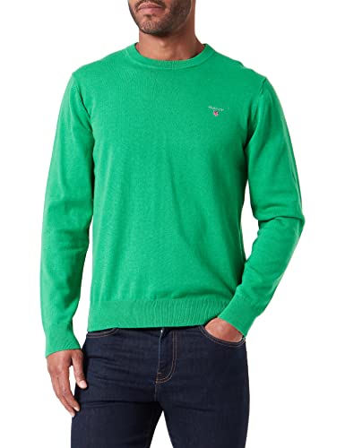 GANT Herren Classic Cotton C-Neck KLASSISCHER Baumwollpullover, DK Hunter Green Mel, M von GANT