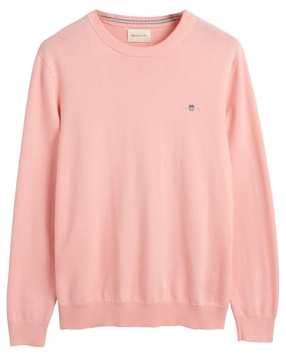 GANT Herren Classic Cotton C-Neck Pullover, BUBBELGUM PINK, Large von GANT